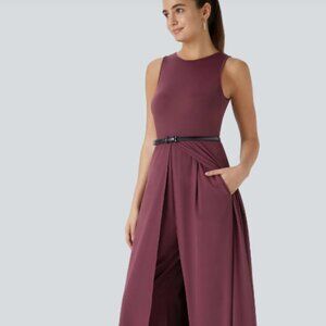 Breezeful™ Zipper Sleeveless Pocket Contrast Quick Dry Jumpsuit